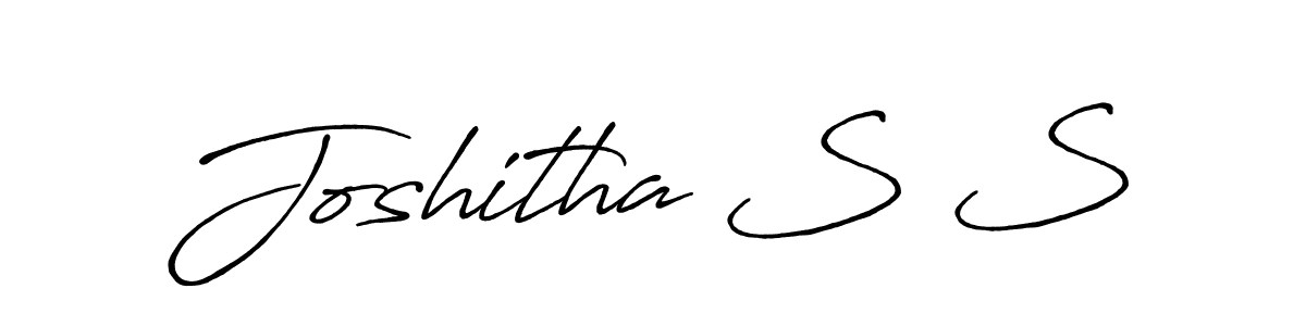 The best way (Antro_Vectra_Bolder) to make a short signature is to pick only two or three words in your name. The name Joshitha S S include a total of six letters. For converting this name. Joshitha S S signature style 7 images and pictures png