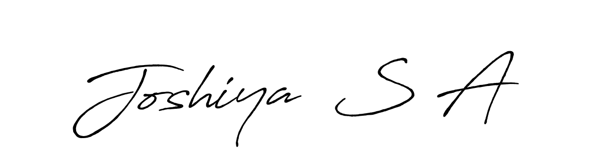 Use a signature maker to create a handwritten signature online. With this signature software, you can design (Antro_Vectra_Bolder) your own signature for name Joshiya  S A. Joshiya  S A signature style 7 images and pictures png