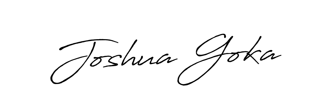 Joshua Goka stylish signature style. Best Handwritten Sign (Antro_Vectra_Bolder) for my name. Handwritten Signature Collection Ideas for my name Joshua Goka. Joshua Goka signature style 7 images and pictures png