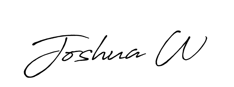 The best way (Antro_Vectra_Bolder) to make a short signature is to pick only two or three words in your name. The name Joshua W include a total of six letters. For converting this name. Joshua W signature style 7 images and pictures png