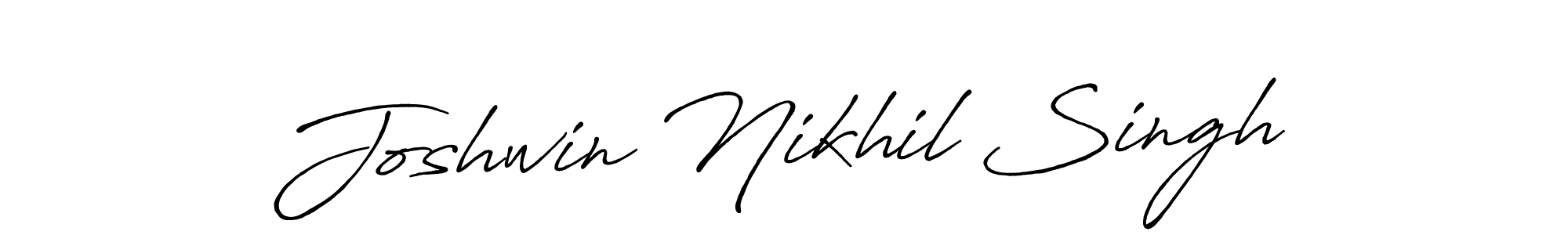 Make a beautiful signature design for name Joshwin Nikhil Singh. With this signature (Antro_Vectra_Bolder) style, you can create a handwritten signature for free. Joshwin Nikhil Singh signature style 7 images and pictures png