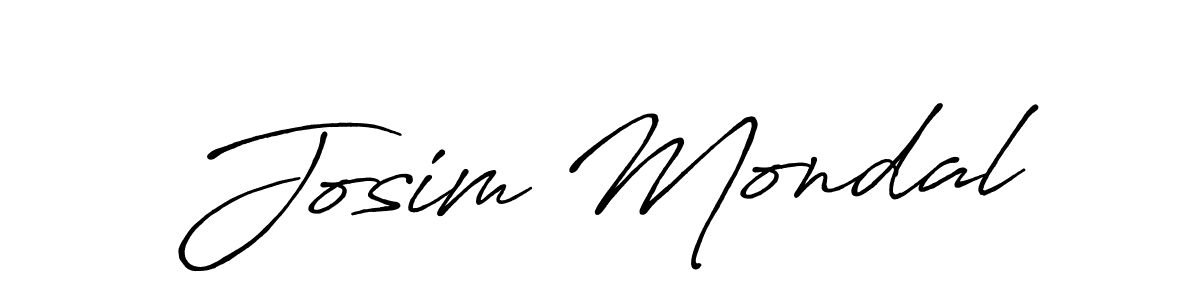Create a beautiful signature design for name Josim Mondal. With this signature (Antro_Vectra_Bolder) fonts, you can make a handwritten signature for free. Josim Mondal signature style 7 images and pictures png