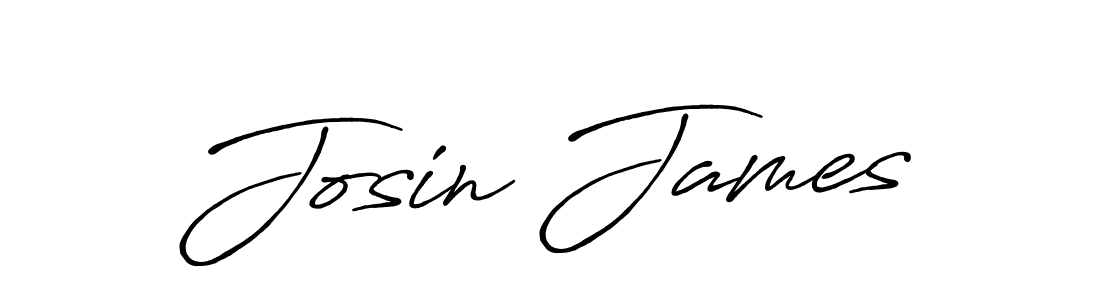 Josin James stylish signature style. Best Handwritten Sign (Antro_Vectra_Bolder) for my name. Handwritten Signature Collection Ideas for my name Josin James. Josin James signature style 7 images and pictures png