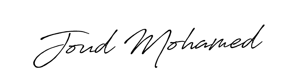 Make a beautiful signature design for name Joud Mohamed. With this signature (Antro_Vectra_Bolder) style, you can create a handwritten signature for free. Joud Mohamed signature style 7 images and pictures png