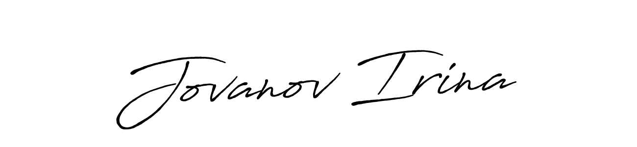 Similarly Antro_Vectra_Bolder is the best handwritten signature design. Signature creator online .You can use it as an online autograph creator for name Jovanov Irina. Jovanov Irina signature style 7 images and pictures png