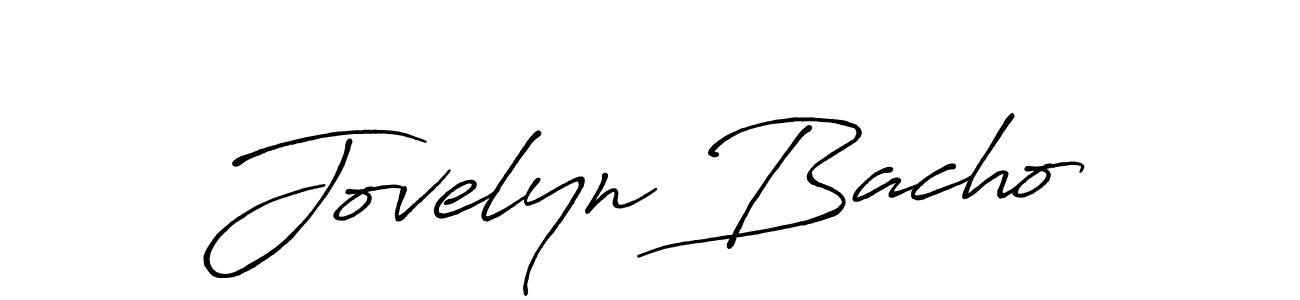 You should practise on your own different ways (Antro_Vectra_Bolder) to write your name (Jovelyn Bacho) in signature. don't let someone else do it for you. Jovelyn Bacho signature style 7 images and pictures png