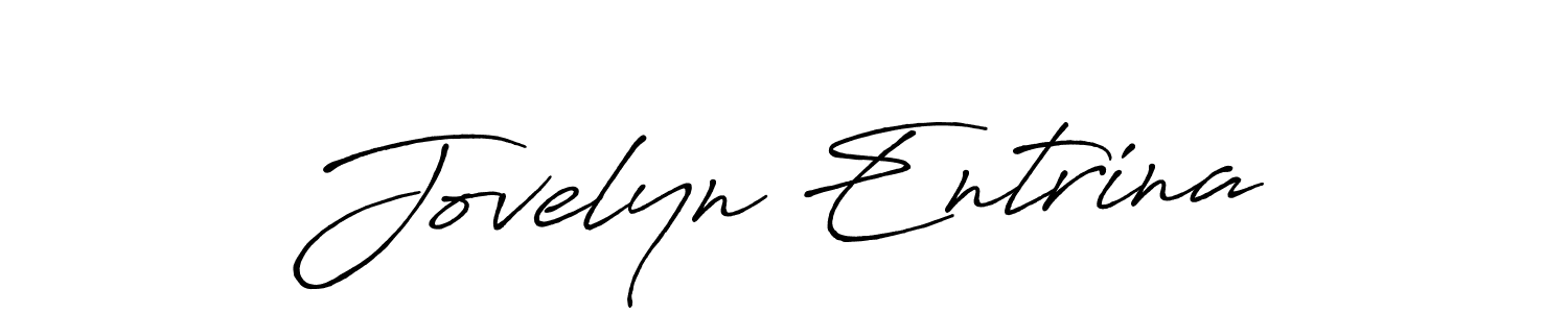 How to make Jovelyn Entrina name signature. Use Antro_Vectra_Bolder style for creating short signs online. This is the latest handwritten sign. Jovelyn Entrina signature style 7 images and pictures png