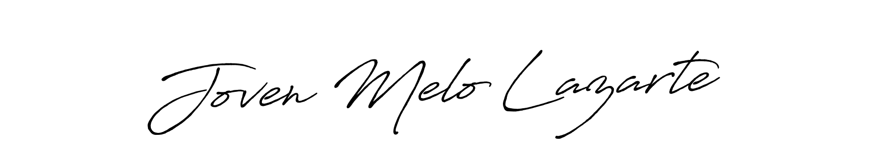 Make a beautiful signature design for name Joven Melo Lazarte. With this signature (Antro_Vectra_Bolder) style, you can create a handwritten signature for free. Joven Melo Lazarte signature style 7 images and pictures png