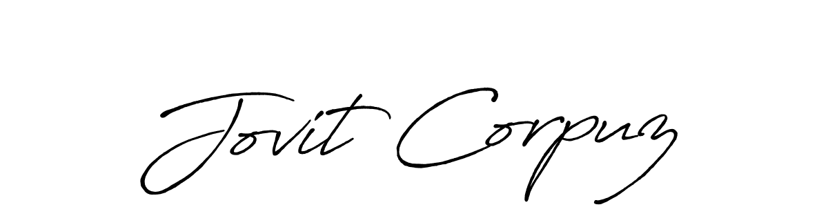 Jovit Corpuz stylish signature style. Best Handwritten Sign (Antro_Vectra_Bolder) for my name. Handwritten Signature Collection Ideas for my name Jovit Corpuz. Jovit Corpuz signature style 7 images and pictures png