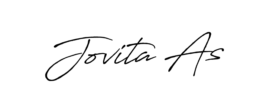 How to make Jovita As name signature. Use Antro_Vectra_Bolder style for creating short signs online. This is the latest handwritten sign. Jovita As signature style 7 images and pictures png