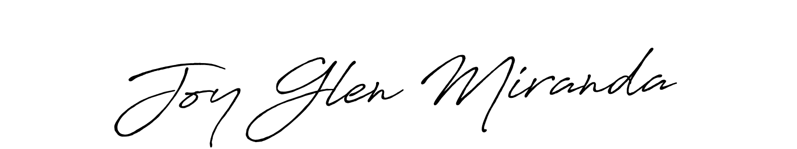 It looks lik you need a new signature style for name Joy Glen Miranda. Design unique handwritten (Antro_Vectra_Bolder) signature with our free signature maker in just a few clicks. Joy Glen Miranda signature style 7 images and pictures png