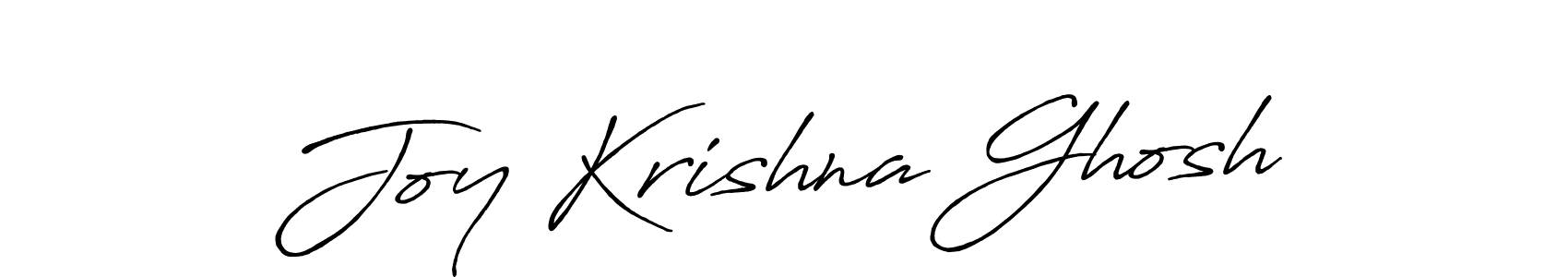 How to make Joy Krishna Ghosh name signature. Use Antro_Vectra_Bolder style for creating short signs online. This is the latest handwritten sign. Joy Krishna Ghosh signature style 7 images and pictures png