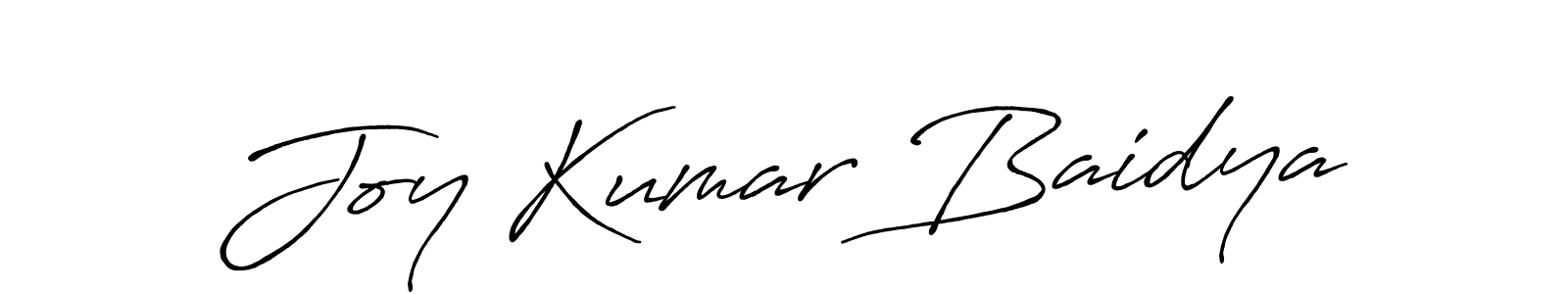 How to make Joy Kumar Baidya name signature. Use Antro_Vectra_Bolder style for creating short signs online. This is the latest handwritten sign. Joy Kumar Baidya signature style 7 images and pictures png
