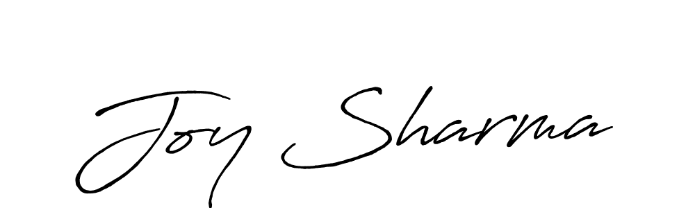 How to make Joy Sharma name signature. Use Antro_Vectra_Bolder style for creating short signs online. This is the latest handwritten sign. Joy Sharma signature style 7 images and pictures png