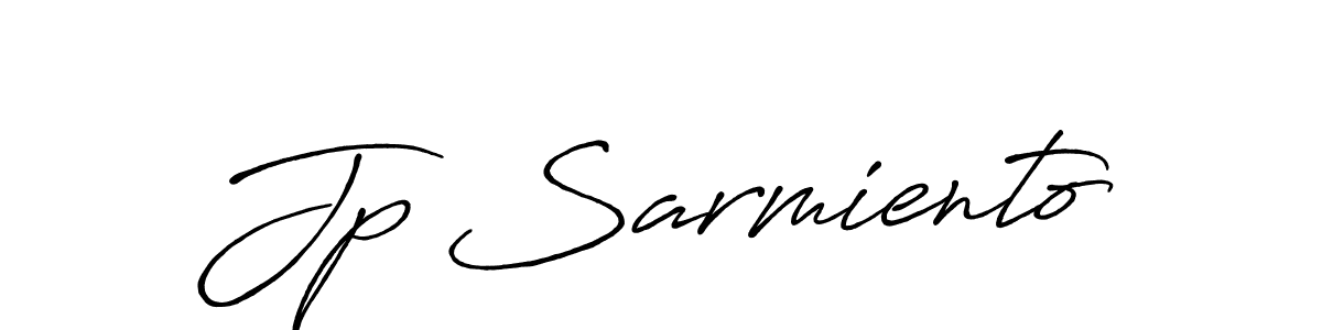 It looks lik you need a new signature style for name Jp Sarmiento. Design unique handwritten (Antro_Vectra_Bolder) signature with our free signature maker in just a few clicks. Jp Sarmiento signature style 7 images and pictures png