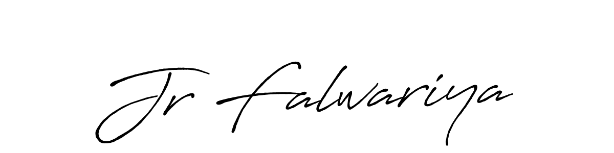 Create a beautiful signature design for name Jr Falwariya. With this signature (Antro_Vectra_Bolder) fonts, you can make a handwritten signature for free. Jr Falwariya signature style 7 images and pictures png