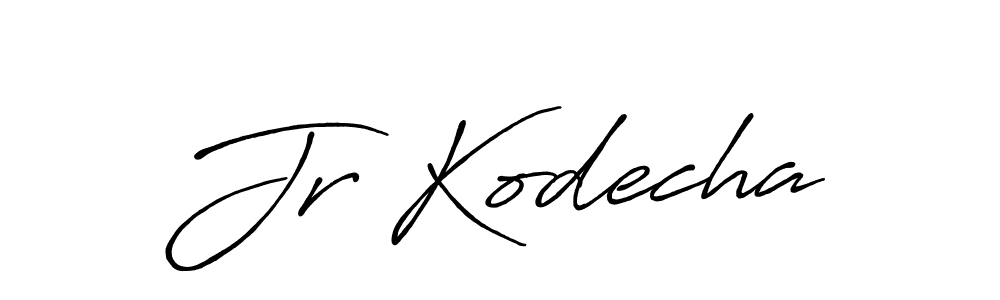 How to make Jr Kodecha name signature. Use Antro_Vectra_Bolder style for creating short signs online. This is the latest handwritten sign. Jr Kodecha signature style 7 images and pictures png