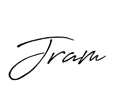 Use a signature maker to create a handwritten signature online. With this signature software, you can design (Antro_Vectra_Bolder) your own signature for name Jram. Jram signature style 7 images and pictures png