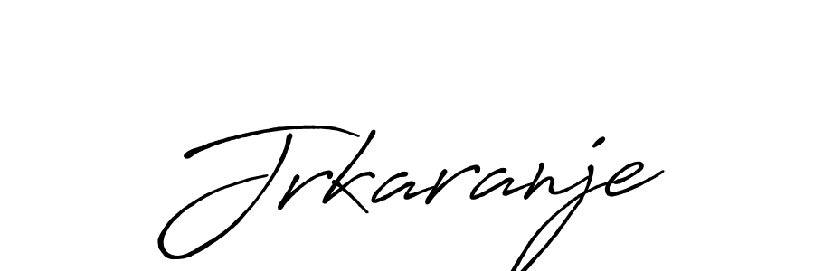 Make a beautiful signature design for name Jrkaranje. With this signature (Antro_Vectra_Bolder) style, you can create a handwritten signature for free. Jrkaranje signature style 7 images and pictures png