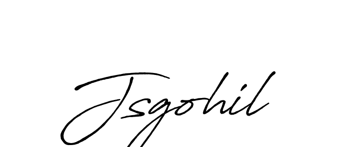 Use a signature maker to create a handwritten signature online. With this signature software, you can design (Antro_Vectra_Bolder) your own signature for name Jsgohil. Jsgohil signature style 7 images and pictures png