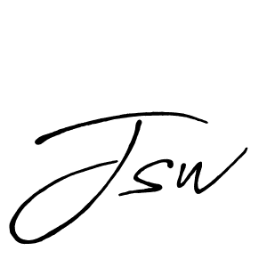 How to make Jsw signature? Antro_Vectra_Bolder is a professional autograph style. Create handwritten signature for Jsw name. Jsw signature style 7 images and pictures png