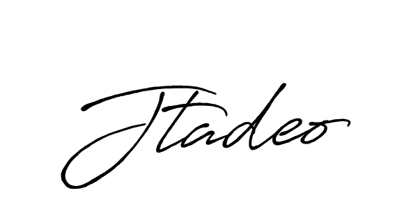 The best way (Antro_Vectra_Bolder) to make a short signature is to pick only two or three words in your name. The name Jtadeo include a total of six letters. For converting this name. Jtadeo signature style 7 images and pictures png