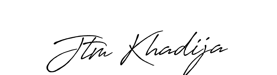 This is the best signature style for the Jtm Khadija name. Also you like these signature font (Antro_Vectra_Bolder). Mix name signature. Jtm Khadija signature style 7 images and pictures png