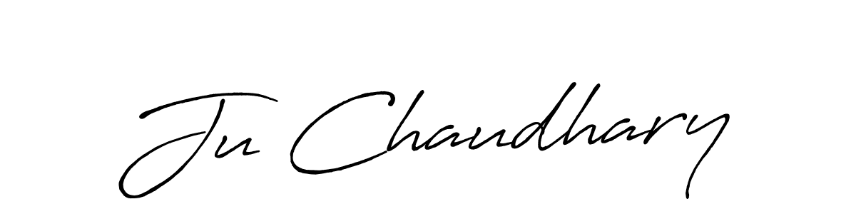 Also we have Ju Chaudhary name is the best signature style. Create professional handwritten signature collection using Antro_Vectra_Bolder autograph style. Ju Chaudhary signature style 7 images and pictures png