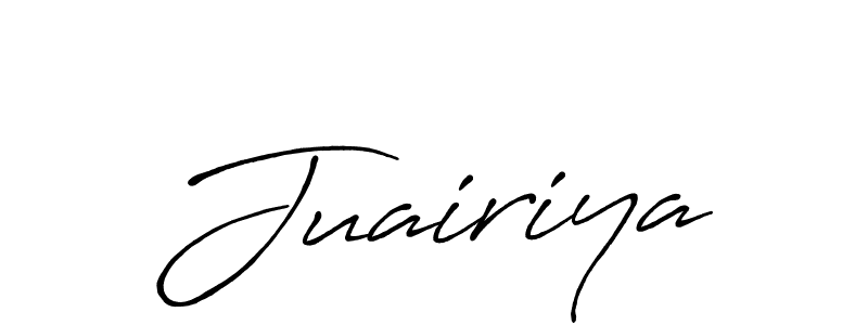 Make a beautiful signature design for name Juairiya. With this signature (Antro_Vectra_Bolder) style, you can create a handwritten signature for free. Juairiya signature style 7 images and pictures png