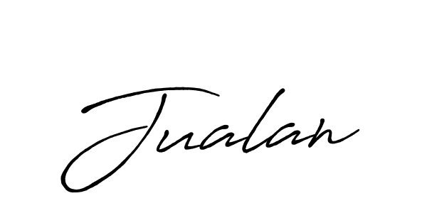 Create a beautiful signature design for name Jualan. With this signature (Antro_Vectra_Bolder) fonts, you can make a handwritten signature for free. Jualan signature style 7 images and pictures png