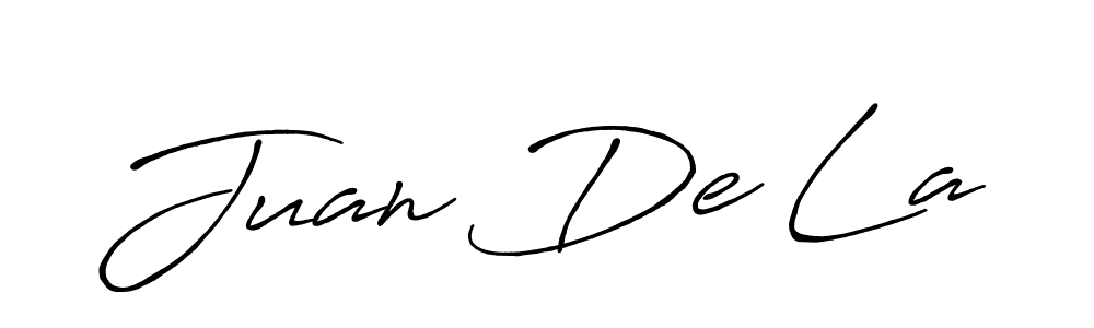 Design your own signature with our free online signature maker. With this signature software, you can create a handwritten (Antro_Vectra_Bolder) signature for name Juan De La. Juan De La signature style 7 images and pictures png