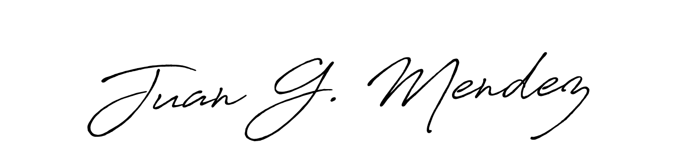 Make a beautiful signature design for name Juan G. Mendez. With this signature (Antro_Vectra_Bolder) style, you can create a handwritten signature for free. Juan G. Mendez signature style 7 images and pictures png