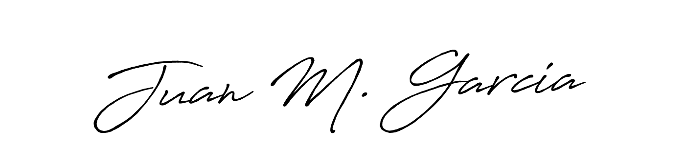 Create a beautiful signature design for name Juan M. Garcia. With this signature (Antro_Vectra_Bolder) fonts, you can make a handwritten signature for free. Juan M. Garcia signature style 7 images and pictures png