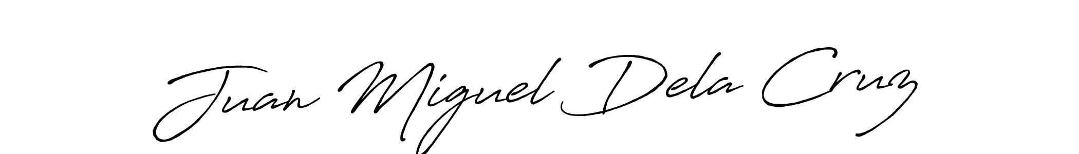 Design your own signature with our free online signature maker. With this signature software, you can create a handwritten (Antro_Vectra_Bolder) signature for name Juan Miguel Dela Cruz. Juan Miguel Dela Cruz signature style 7 images and pictures png