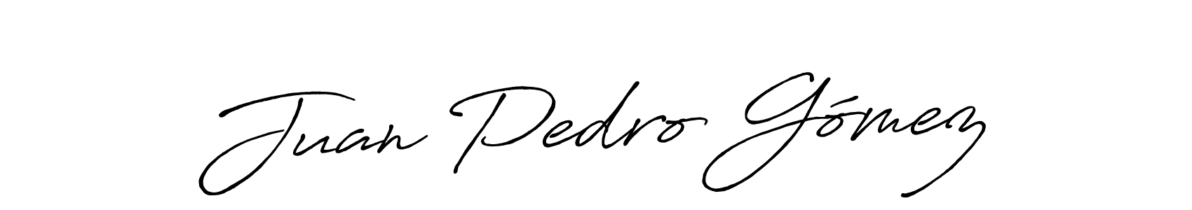 Create a beautiful signature design for name Juan Pedro Gómez. With this signature (Antro_Vectra_Bolder) fonts, you can make a handwritten signature for free. Juan Pedro Gómez signature style 7 images and pictures png