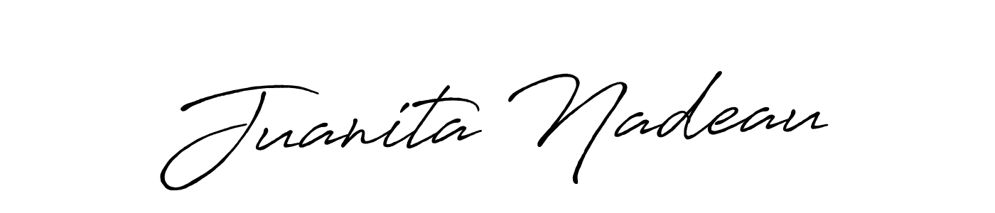 Similarly Antro_Vectra_Bolder is the best handwritten signature design. Signature creator online .You can use it as an online autograph creator for name Juanita Nadeau. Juanita Nadeau signature style 7 images and pictures png