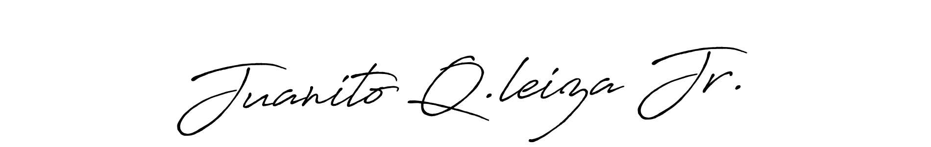 Design your own signature with our free online signature maker. With this signature software, you can create a handwritten (Antro_Vectra_Bolder) signature for name Juanito Q.leiza Jr.. Juanito Q.leiza Jr. signature style 7 images and pictures png