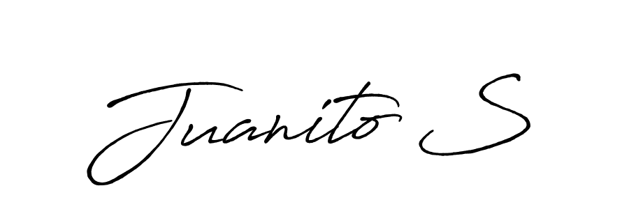 if you are searching for the best signature style for your name Juanito S. so please give up your signature search. here we have designed multiple signature styles  using Antro_Vectra_Bolder. Juanito S signature style 7 images and pictures png