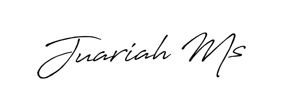 Design your own signature with our free online signature maker. With this signature software, you can create a handwritten (Antro_Vectra_Bolder) signature for name Juariah Ms. Juariah Ms signature style 7 images and pictures png