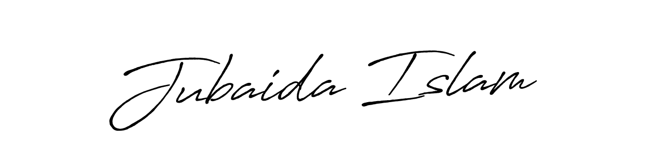 Create a beautiful signature design for name Jubaida Islam. With this signature (Antro_Vectra_Bolder) fonts, you can make a handwritten signature for free. Jubaida Islam signature style 7 images and pictures png