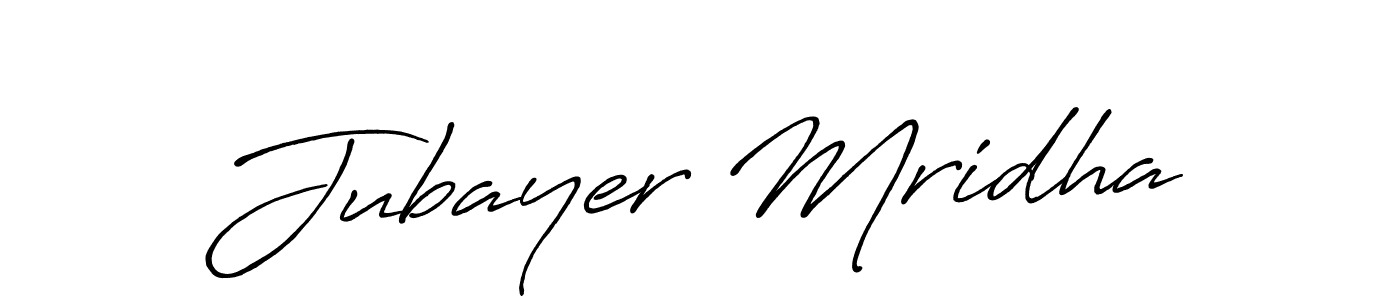 Use a signature maker to create a handwritten signature online. With this signature software, you can design (Antro_Vectra_Bolder) your own signature for name Jubayer Mridha. Jubayer Mridha signature style 7 images and pictures png