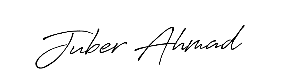 Make a beautiful signature design for name Juber Ahmad. With this signature (Antro_Vectra_Bolder) style, you can create a handwritten signature for free. Juber Ahmad signature style 7 images and pictures png