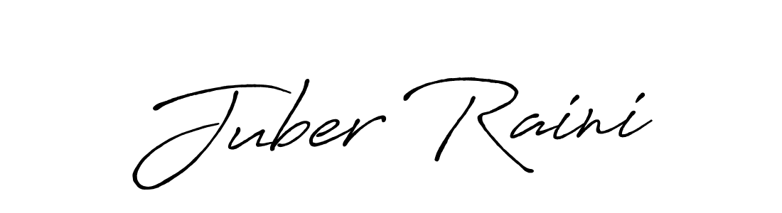 Make a beautiful signature design for name Juber Raini. With this signature (Antro_Vectra_Bolder) style, you can create a handwritten signature for free. Juber Raini signature style 7 images and pictures png