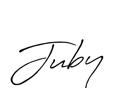 if you are searching for the best signature style for your name Juby. so please give up your signature search. here we have designed multiple signature styles  using Antro_Vectra_Bolder. Juby signature style 7 images and pictures png