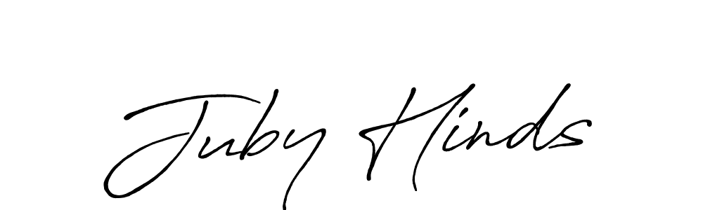 Create a beautiful signature design for name Juby Hinds. With this signature (Antro_Vectra_Bolder) fonts, you can make a handwritten signature for free. Juby Hinds signature style 7 images and pictures png