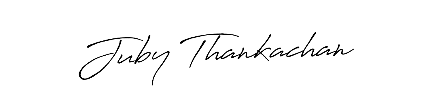 Also we have Juby Thankachan name is the best signature style. Create professional handwritten signature collection using Antro_Vectra_Bolder autograph style. Juby Thankachan signature style 7 images and pictures png