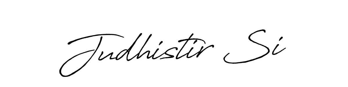 You should practise on your own different ways (Antro_Vectra_Bolder) to write your name (Judhistir Si) in signature. don't let someone else do it for you. Judhistir Si signature style 7 images and pictures png
