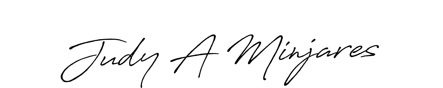 Create a beautiful signature design for name Judy A Minjares. With this signature (Antro_Vectra_Bolder) fonts, you can make a handwritten signature for free. Judy A Minjares signature style 7 images and pictures png