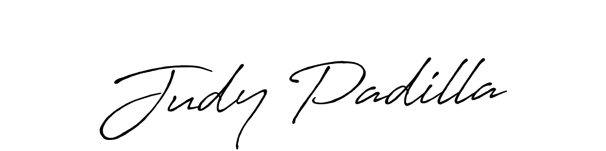 How to make Judy Padilla name signature. Use Antro_Vectra_Bolder style for creating short signs online. This is the latest handwritten sign. Judy Padilla signature style 7 images and pictures png