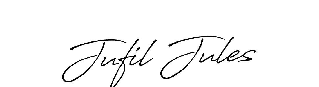 Use a signature maker to create a handwritten signature online. With this signature software, you can design (Antro_Vectra_Bolder) your own signature for name Jufil Jules. Jufil Jules signature style 7 images and pictures png